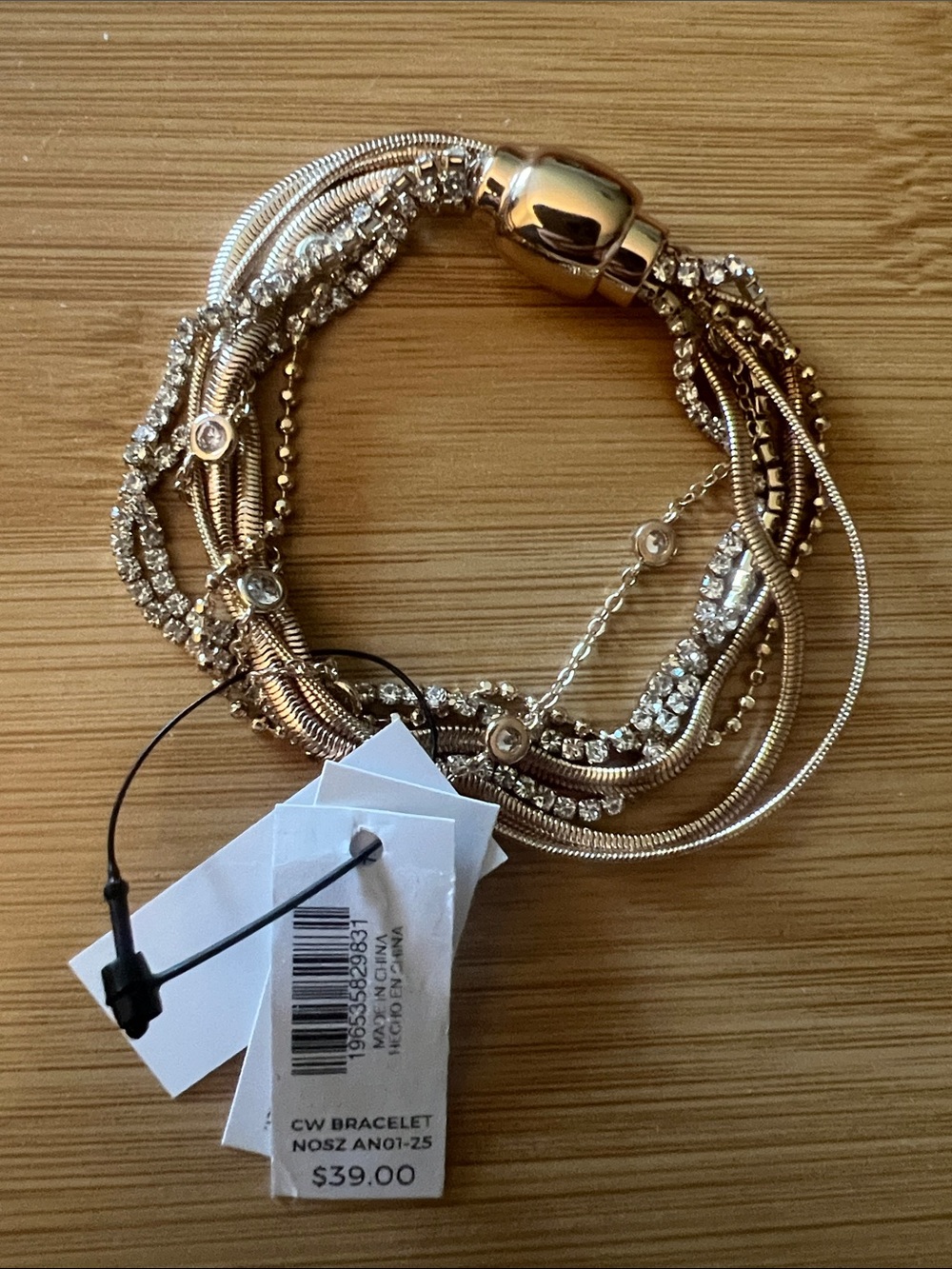 Chico's Gold Multi-Strand Crystal Bracelet